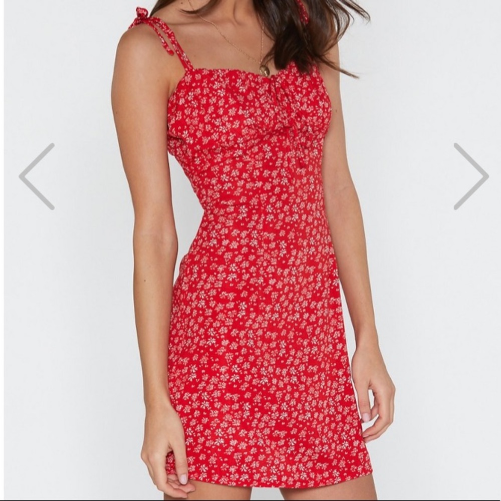 Red Floral Mini Dress